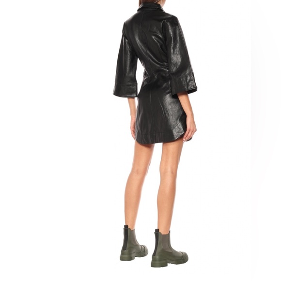 Ganni Black Leather Dress - Picture 3 of 6
